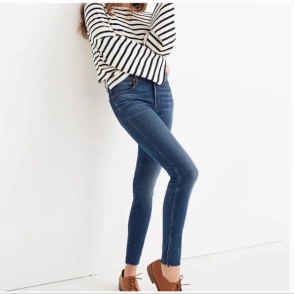 Madewell Denim - Madewell 9" High-Rise Skinny Jeans in Paloma Wash - Raw Hem Edition Size 25